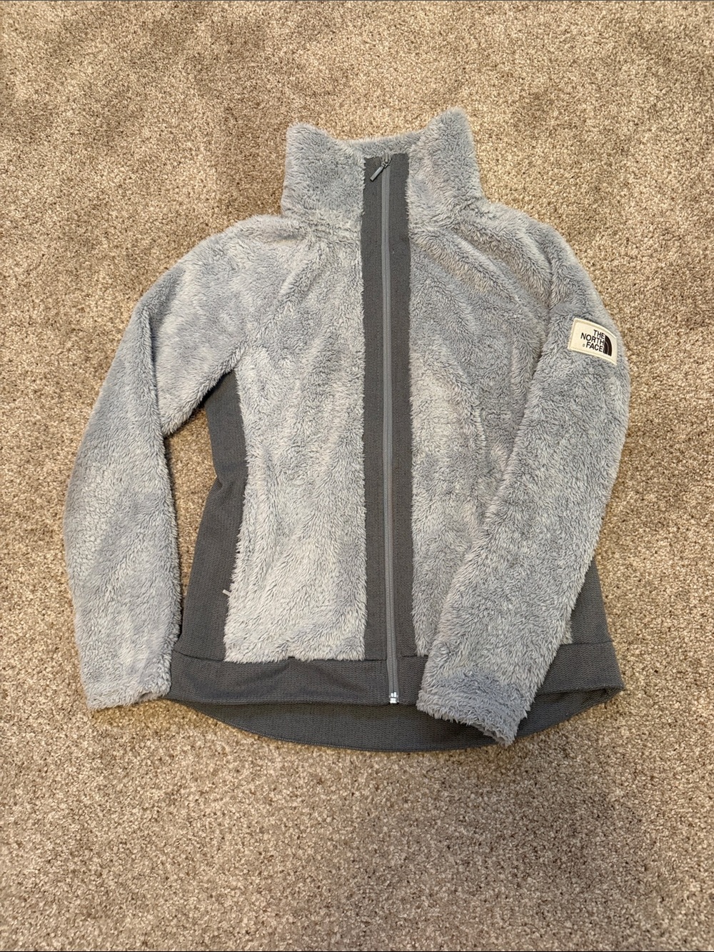 The North Face Women's Light Gray Teddy Fleece Jacket